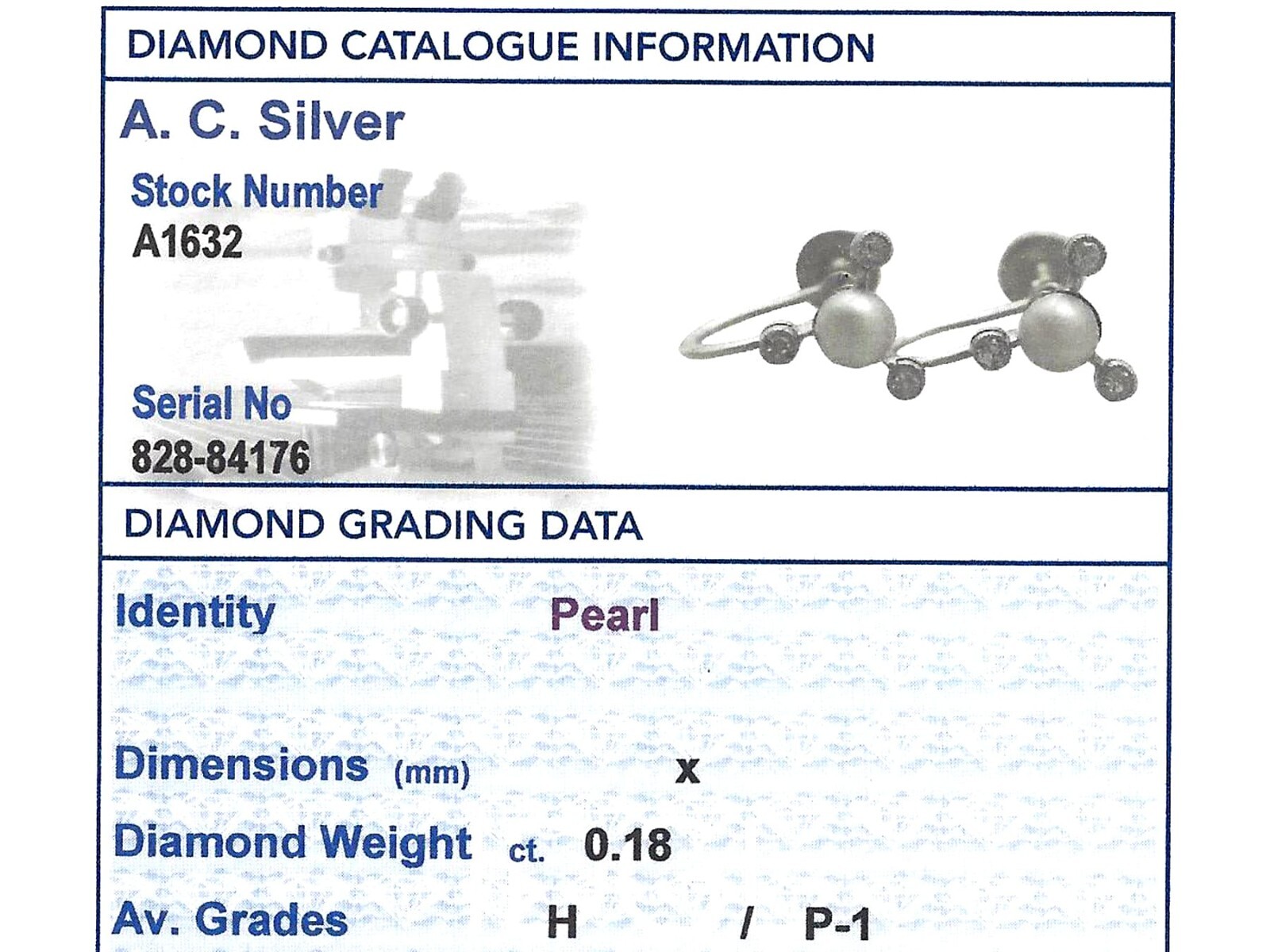 Vintage Diamond Pearl Earrings in 9k White Gold