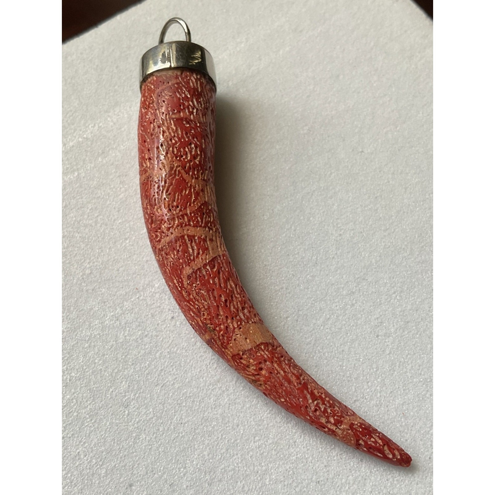 Vintage Sponge Coral Horn Pendant