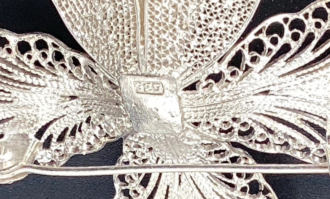 Vintage Pin Brooch Flower 2” 925 Sterling Silvet Women’s Jewelry 9 Grams