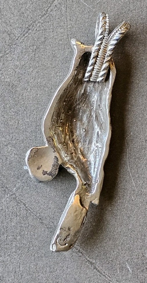 Handmade Silver-tone Bird Pendant With Green Stone Unknown Untested READ