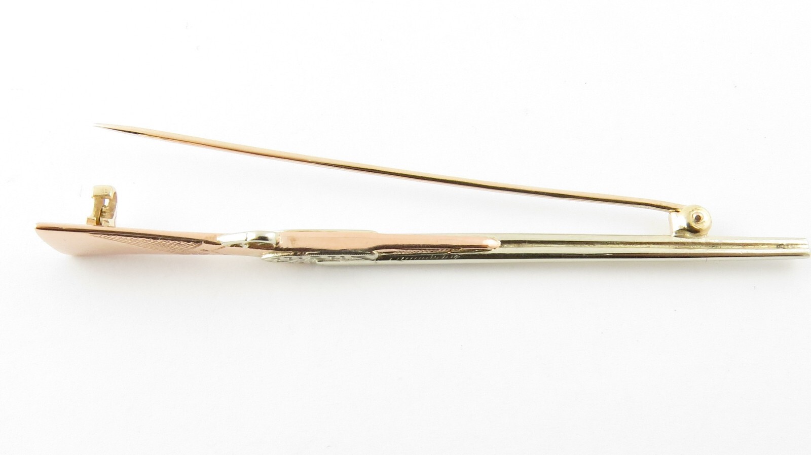 Vintage 9 Karat Tricolor Gold Rifle Pendant/Brooch #4338