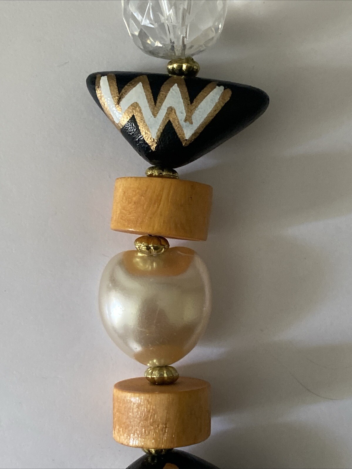 Vintage Statement Necklace Wood And Lucite