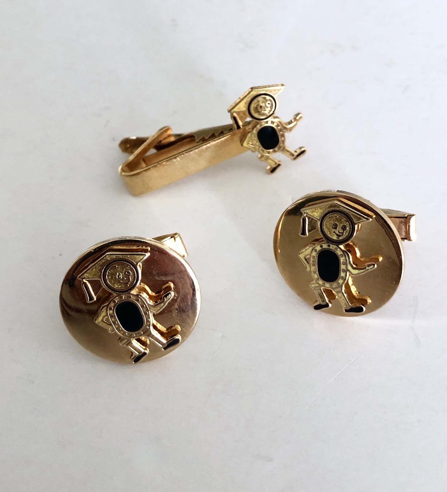 Lot of Vintage Tie Bar Clips Anson Swank Cufflinks Theatre Drama Comedy Tragedy