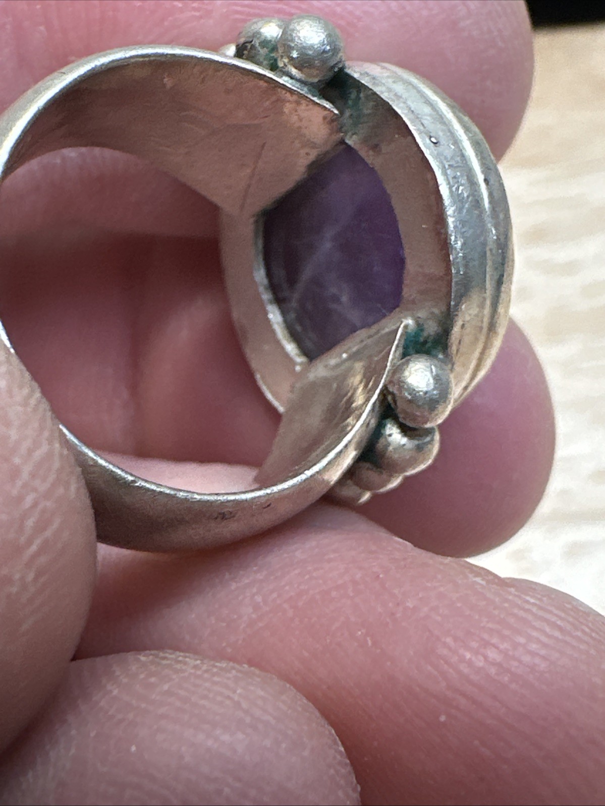 Early 1939-40 William Spratling Size 6.5 980 Silver Amethyst Ring Vintage Taxco
