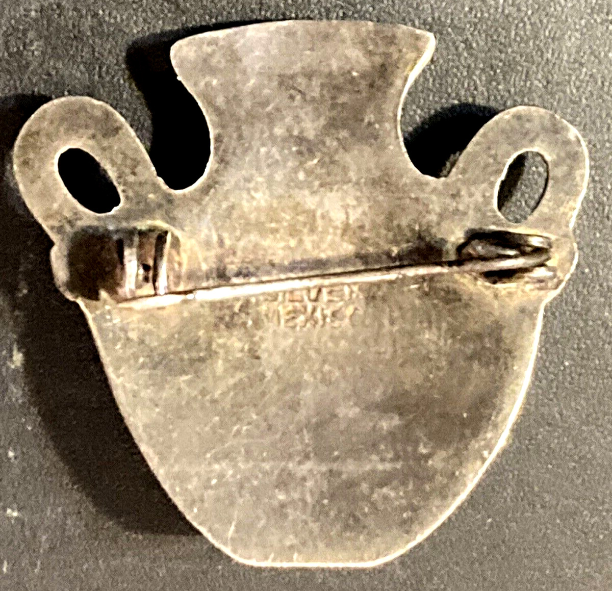 Mexico Silver Pinback Brooch Shape of A Water Pot