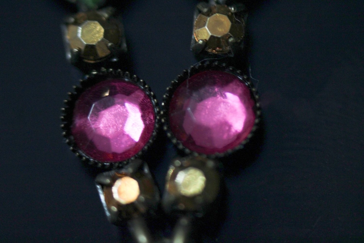 Omni Jewelers Vintage Jewelry Lot 6pc Necklace Earrings Rhinestone Glass Crystal