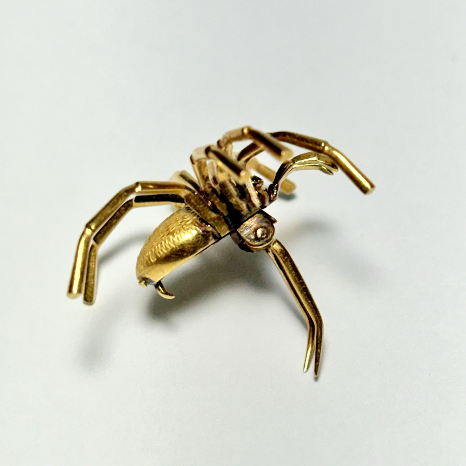 18K Yellow Gold Spider 39mm Brooch Pin 5.0g