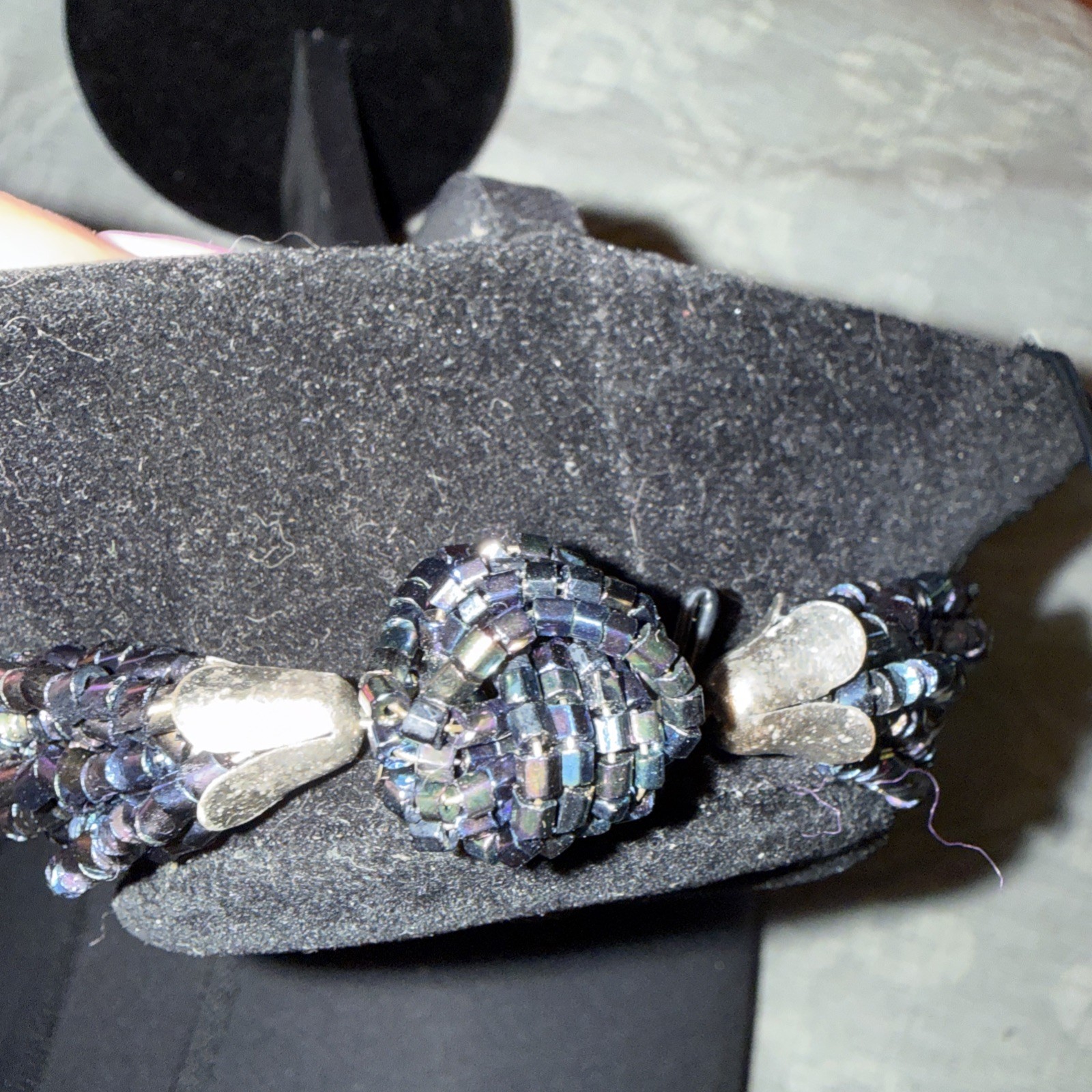 Vintage Carnival Bead, Glass, Twisted Necklace, And Clip On Earrings Set