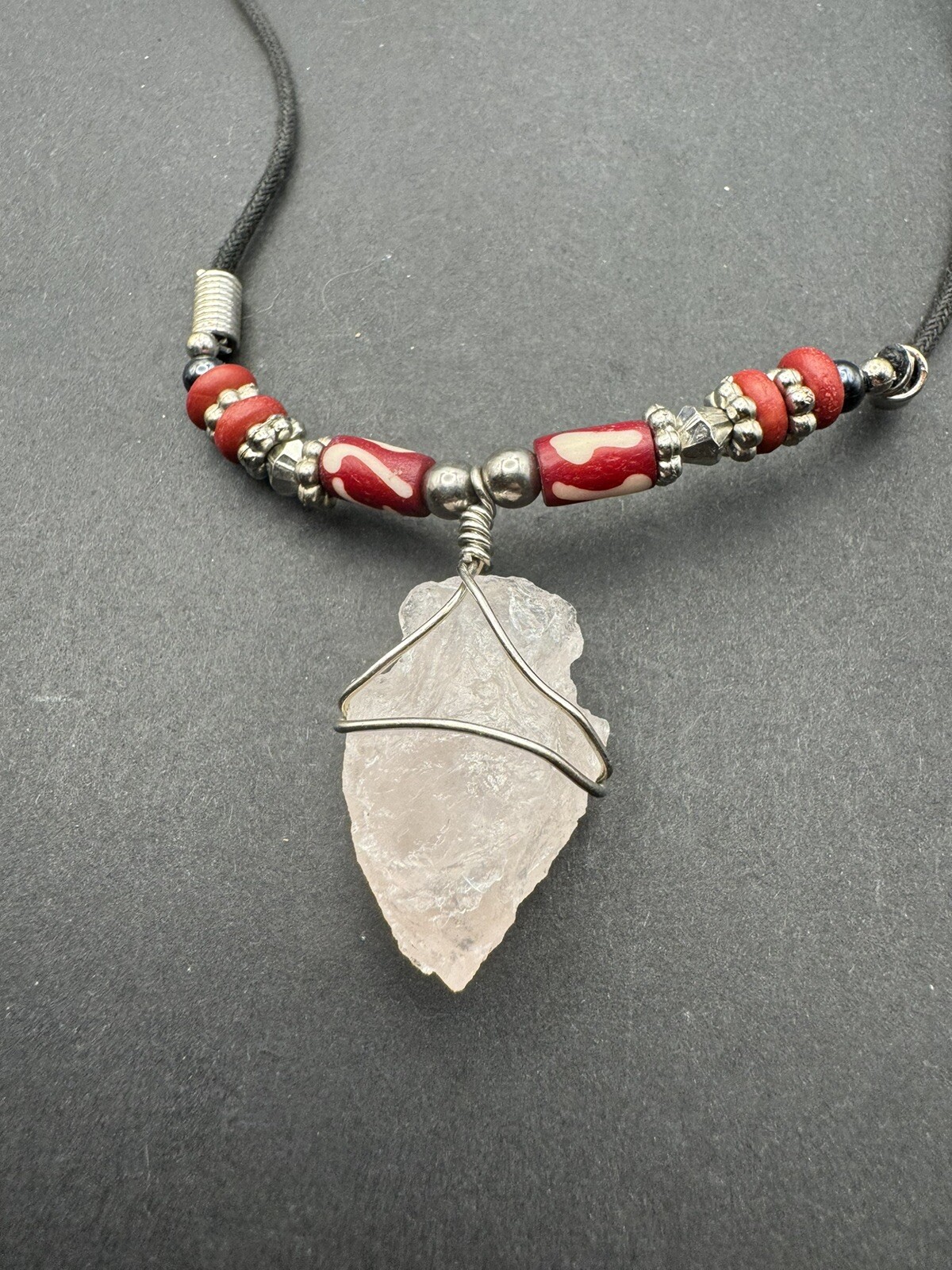 Beautiful Cord Quartz Necklace Stunning Vintage 17”