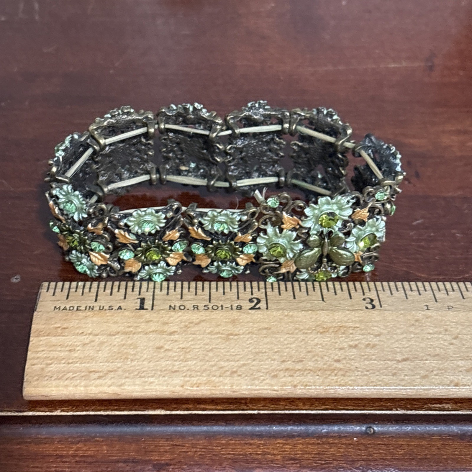Vintage Victorian Revival Style Multi Link Butterfly Motif Costume Bracelet