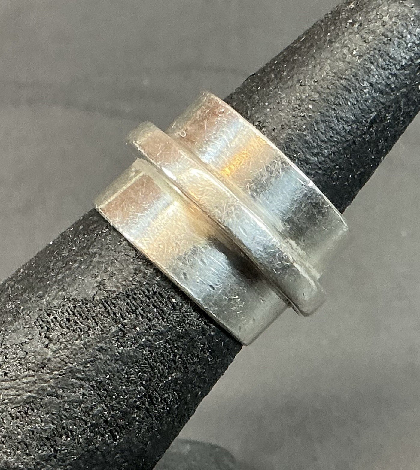 Size 6 ** 1/2 Inch WIDE BAND Sterling Silver Vintage Mexico 925 Ring