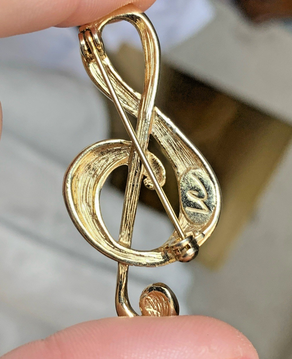 Vintage Musical Brooch Lot 21pc Treble Clef Notes Rhinestone Figural Gold Silver