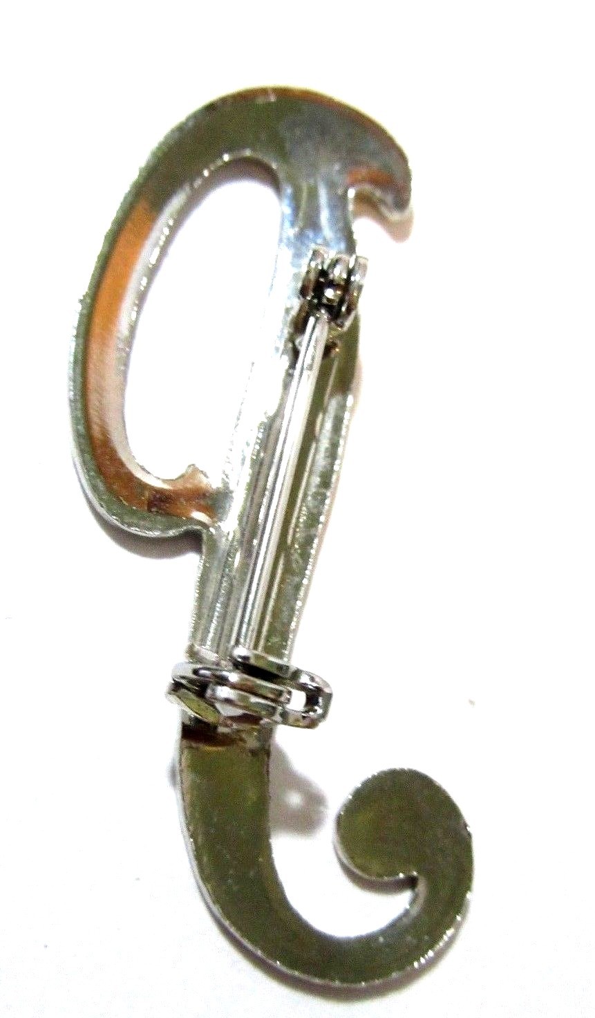 FANCY SILVER TONE INITIAL LETTER P CHROME MID CENTURY VINTAGE 1960’S