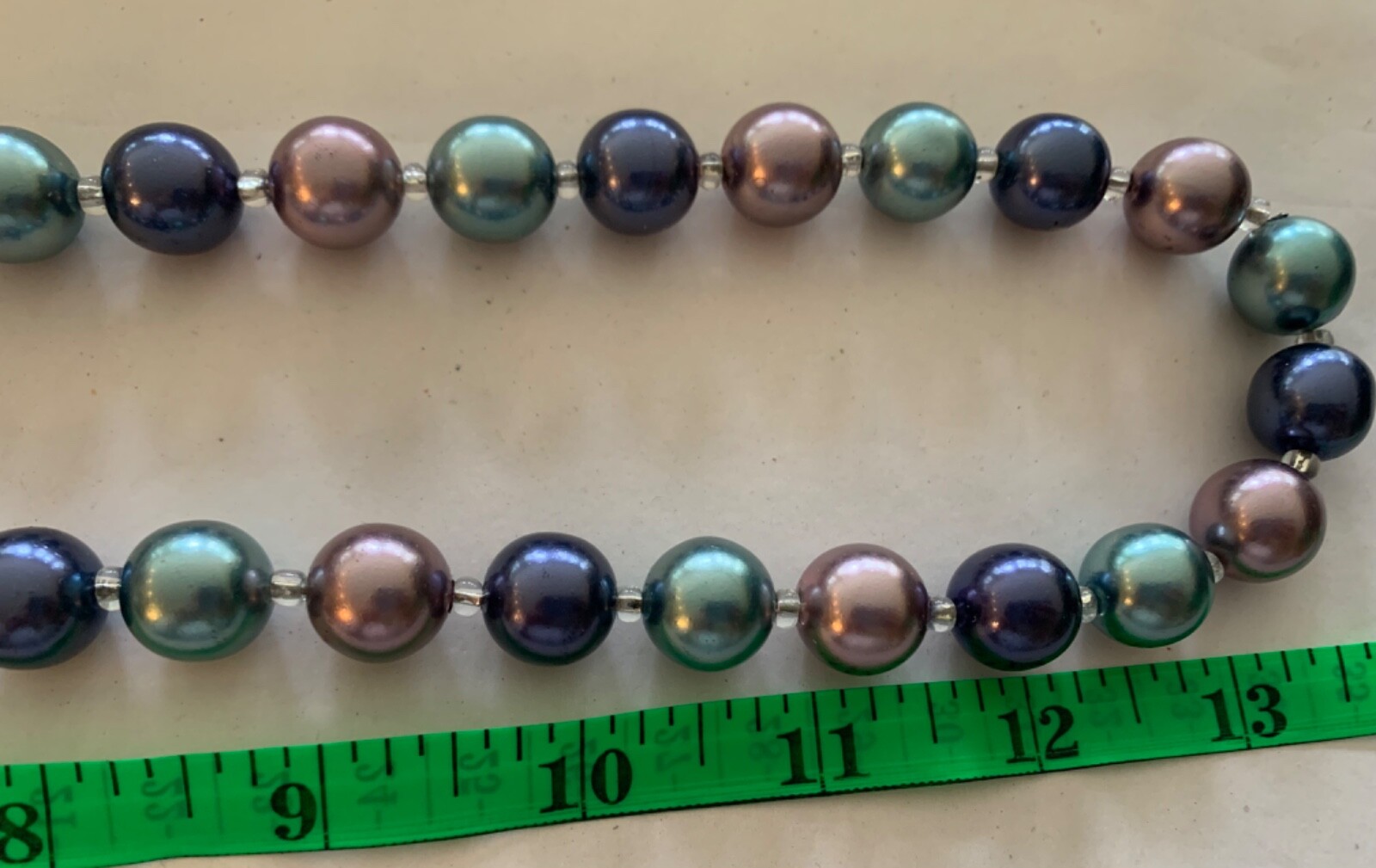 VINTAGE JOAN RIVERS Multi-Color Pastel Pearl Bead Strand Long Necklace
