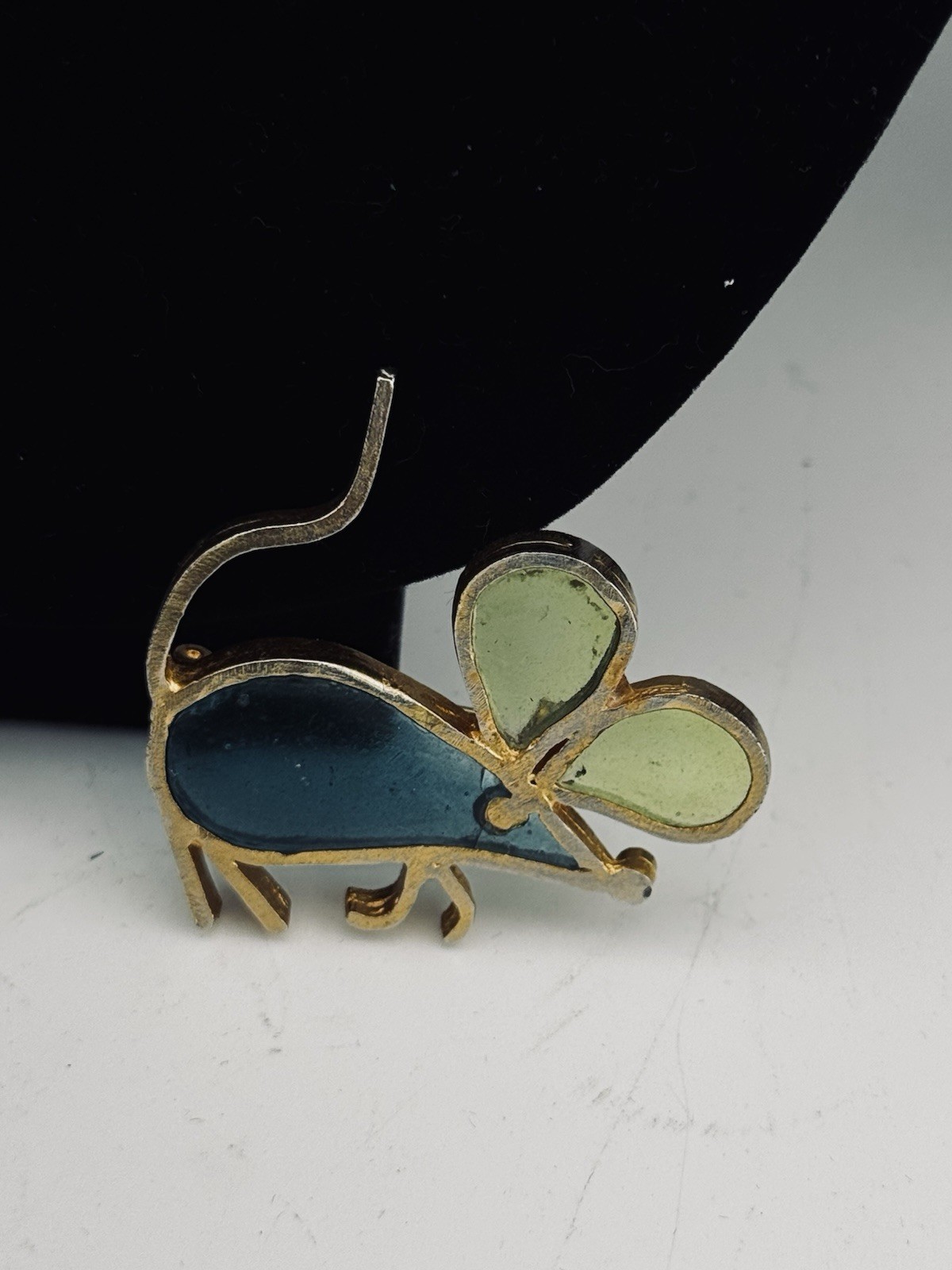 Rare Lester “Joy” Signed Stained Glass Mouse