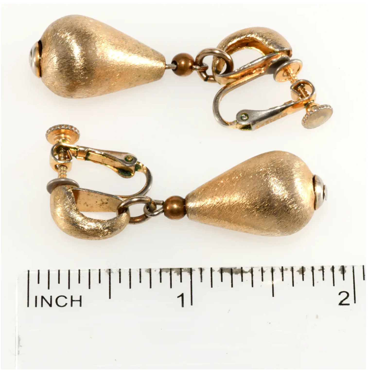 VTG Napier Drop Earrings 1960s Adjustable Tension Mid-century Gold Plated