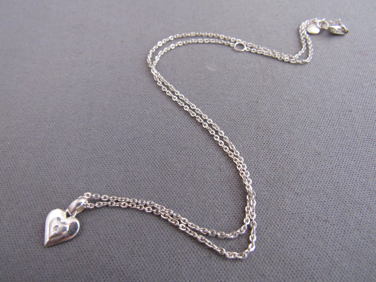 VINTAGE KH KIT HEATH STERLING “MY FIRST DIAMOND” HEART PENDANT NECKLACE