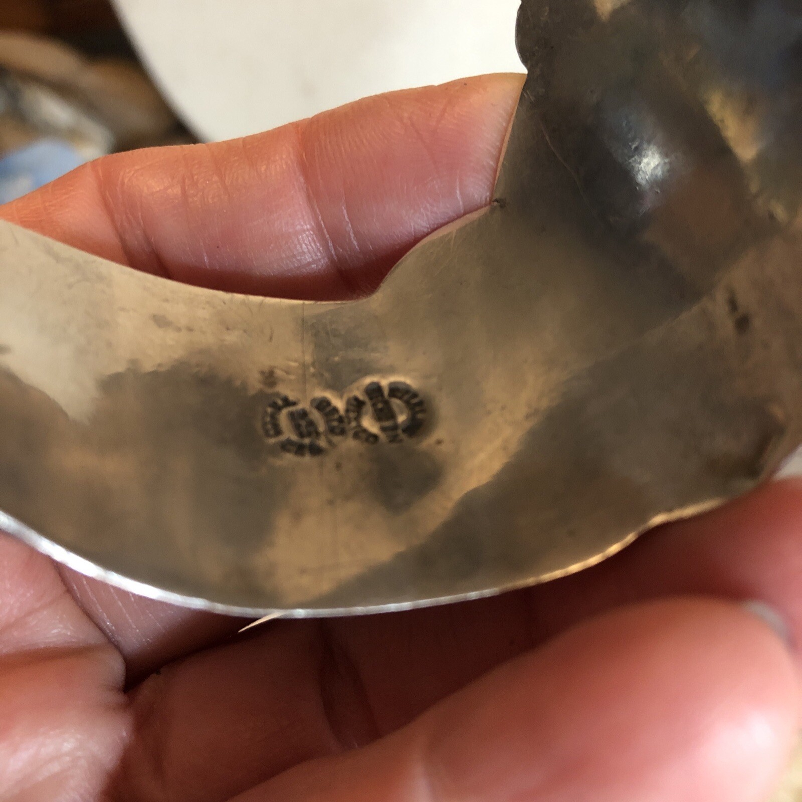 7. Vintage Beto Taxco Sterling Silver 925 Hinged Clamper Cuff Bracelet Mex As Is