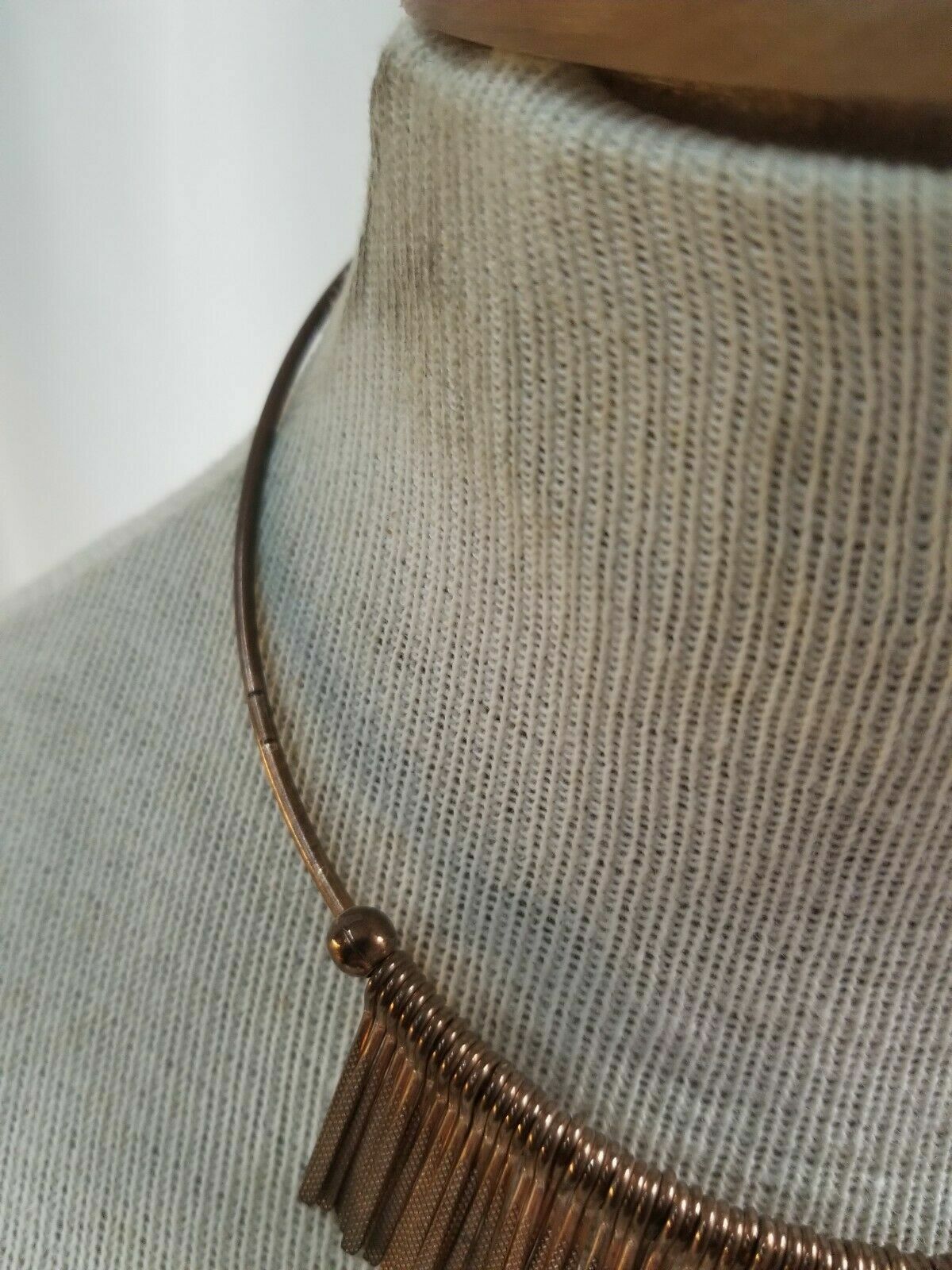 Coppertone Choker w Copper Dangle Pieces Necklace COPPER!