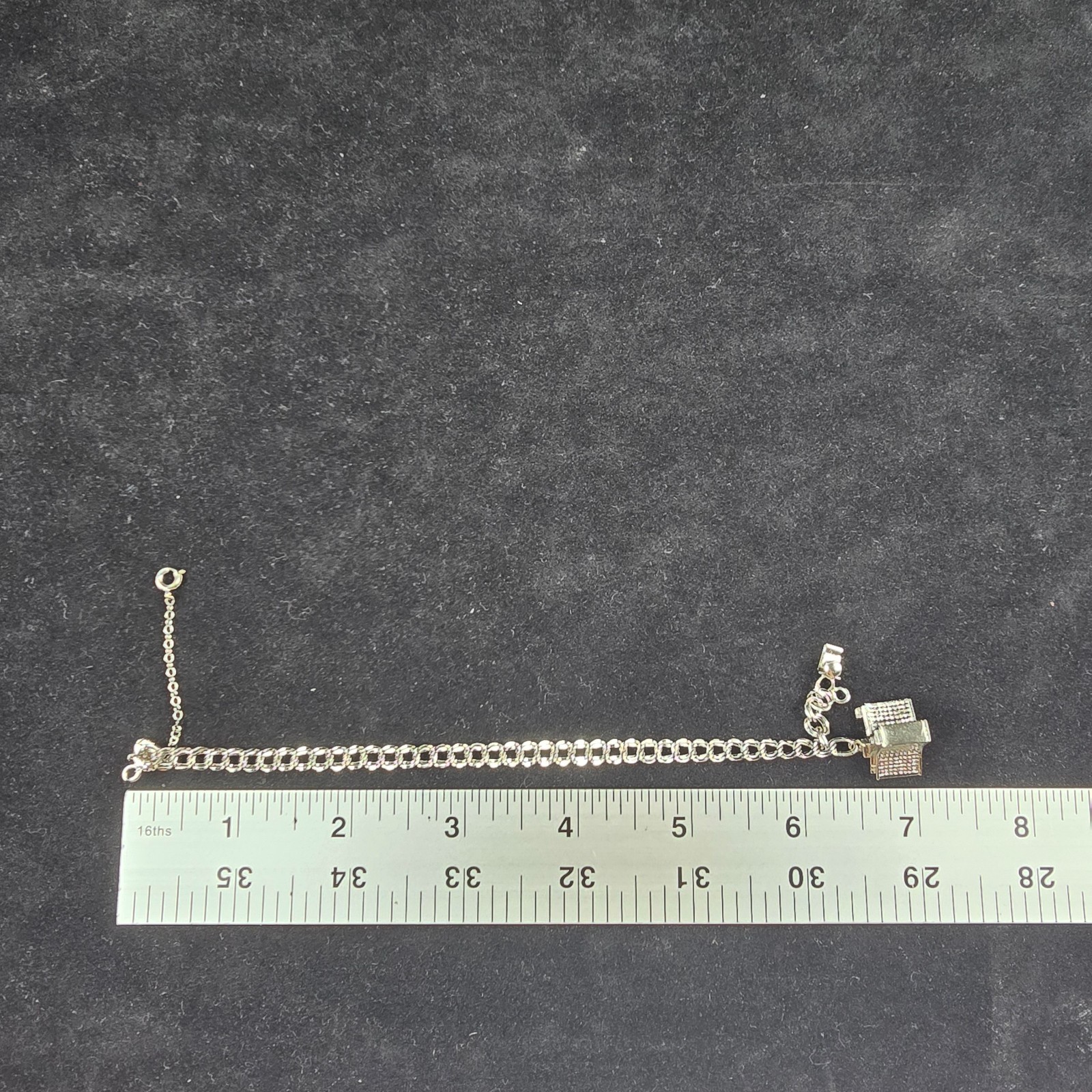 Vintage Elco Sterling Silver Starter Charm Bracelet Wells Church Charm 7”