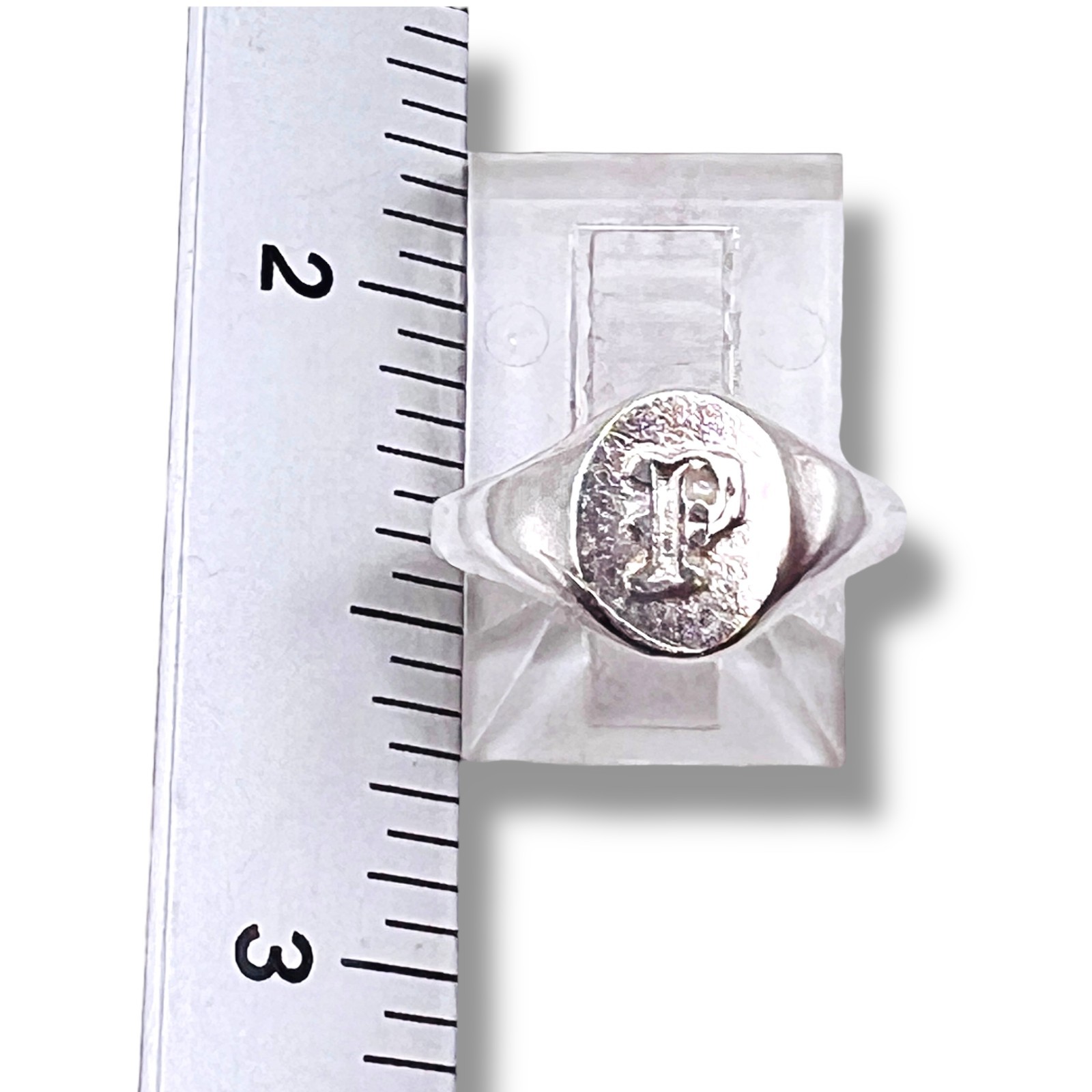 Initial Letter P Signet 925 Sterling Silver Child Woman Pinky Ring Size 3.5