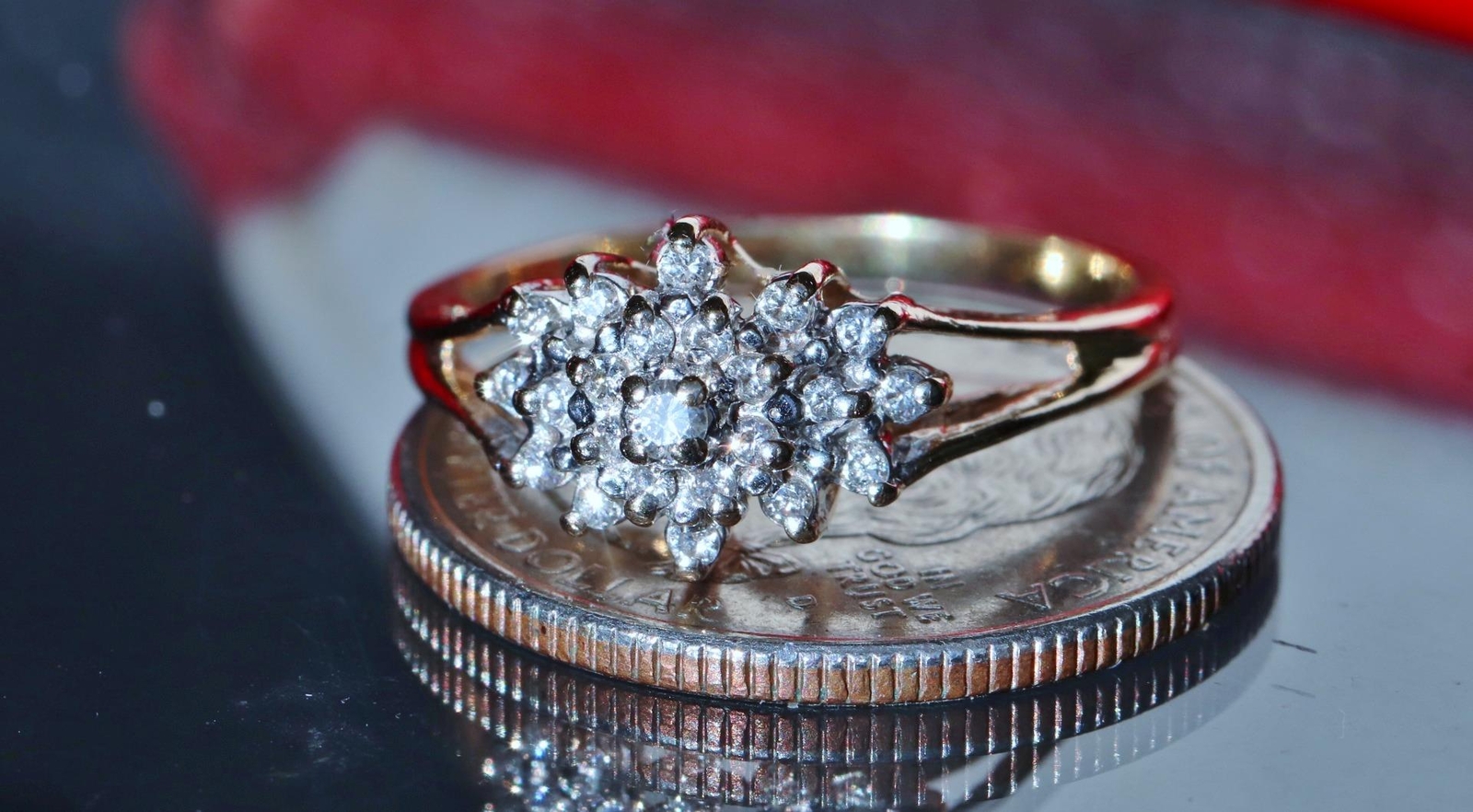 14k yellow gold ring 0.35ct diamond sz 8.5 antique handmade 3.3g Exquisite N2592