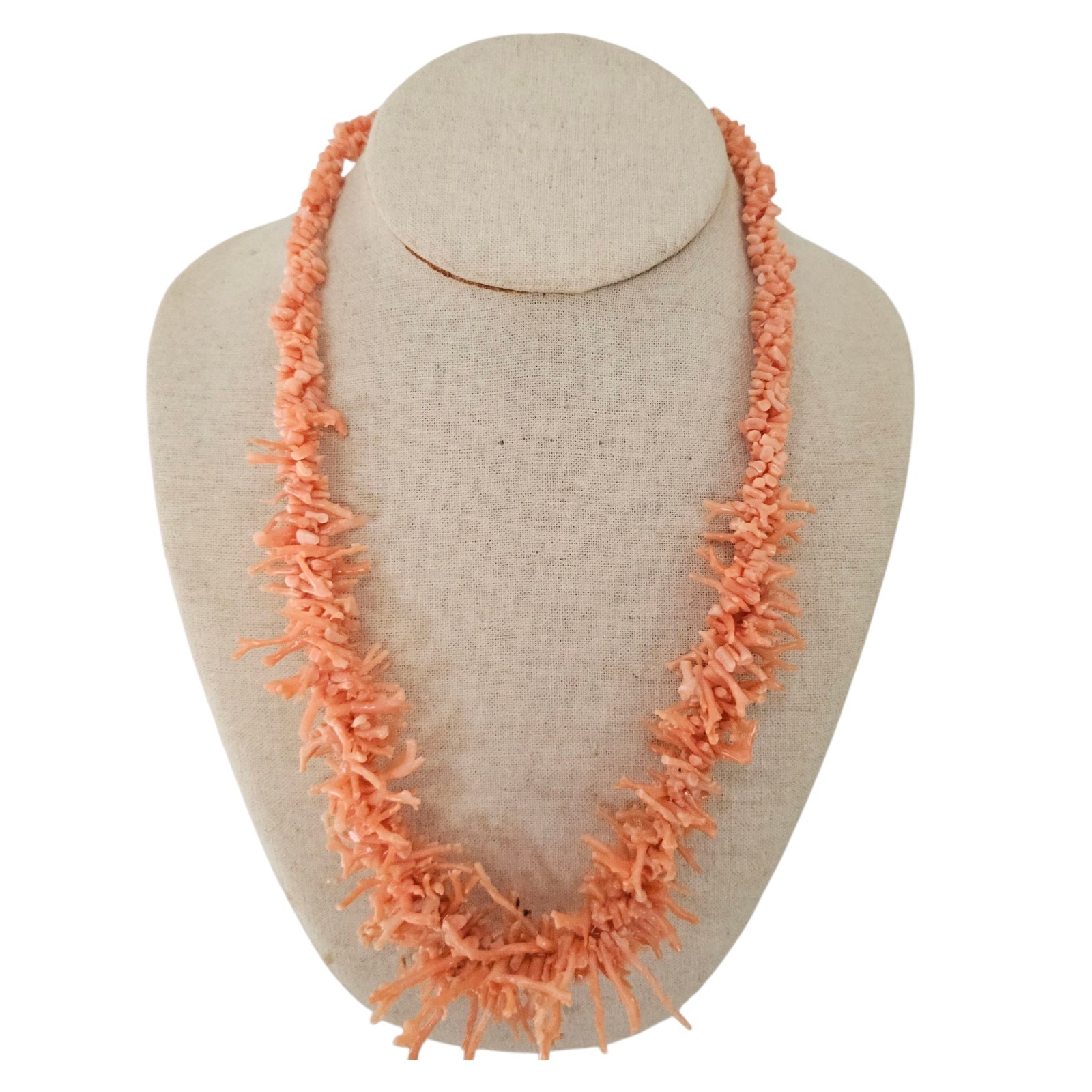 Graduated Coral Branch Necklace Vintage Genuine Natural 22″