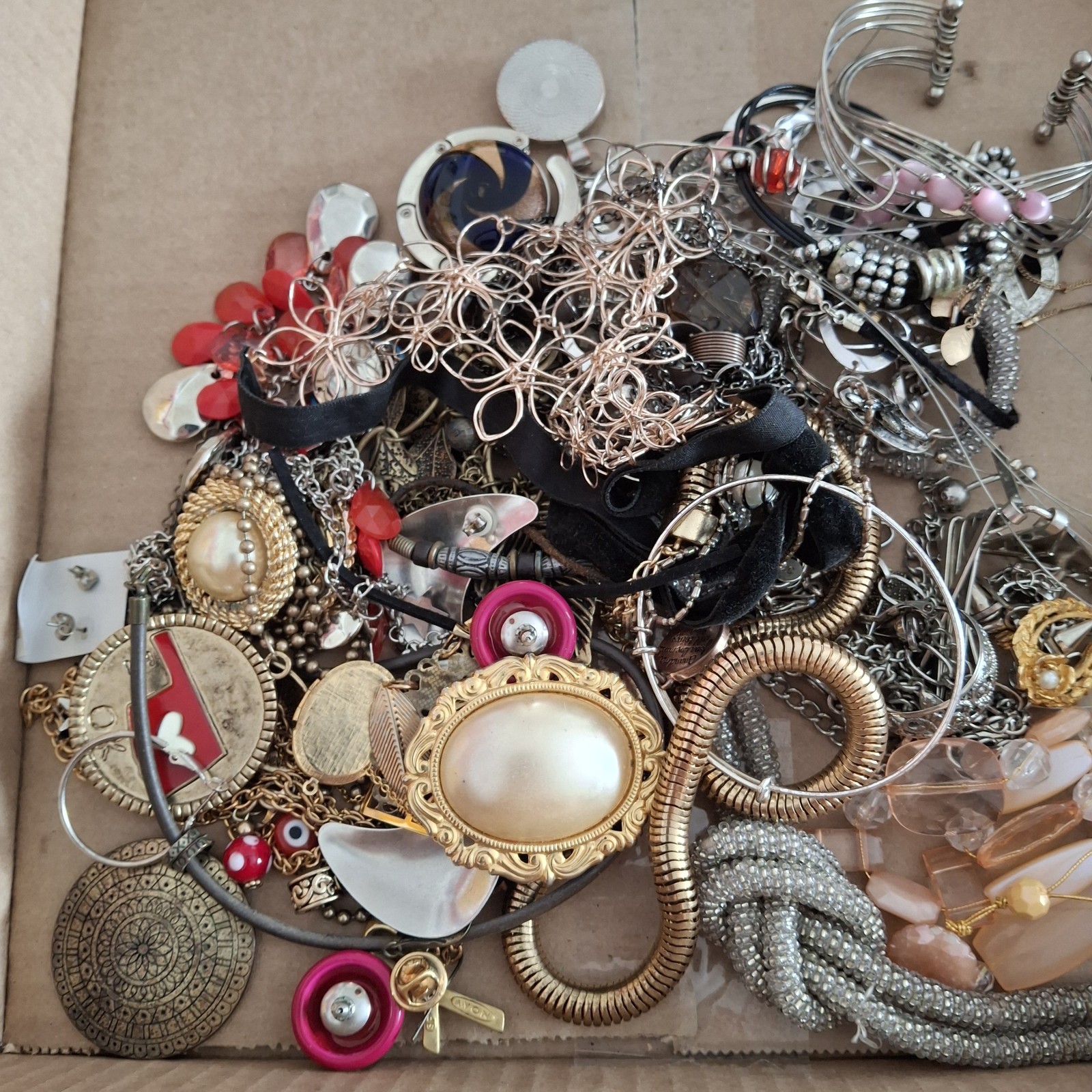 1+ Pound Vintage to Modern Jewelry Lot Wearables Necklaces Earrings Mixed
