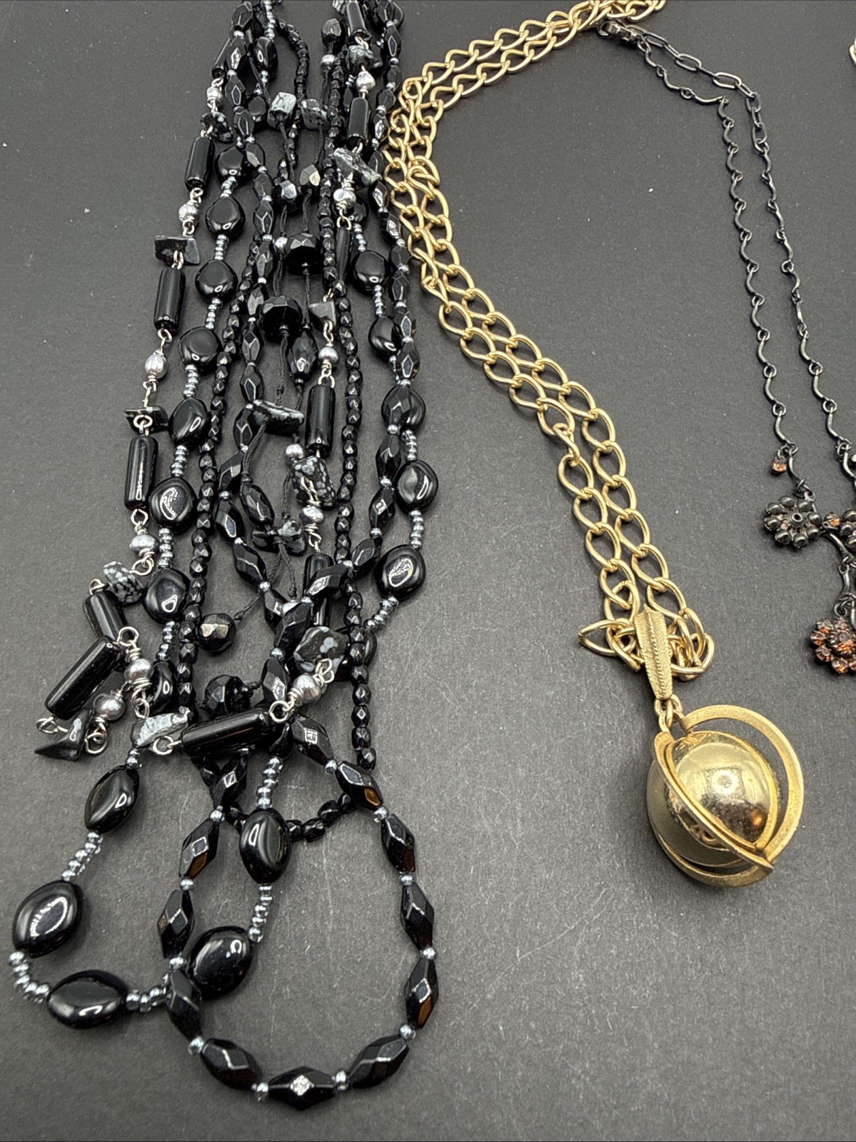 Lot Of 5 Necklaces Vintage To Now – Some Signed LC PD And Austrian Crystal B44