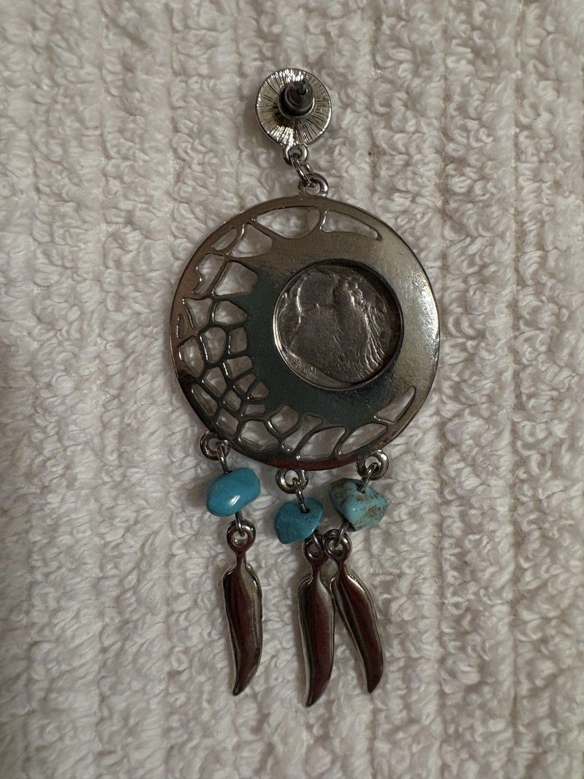 Buffalo Nickel Dreamcatcher Necklace & Earrings Set – Vintage Coin Jewelry