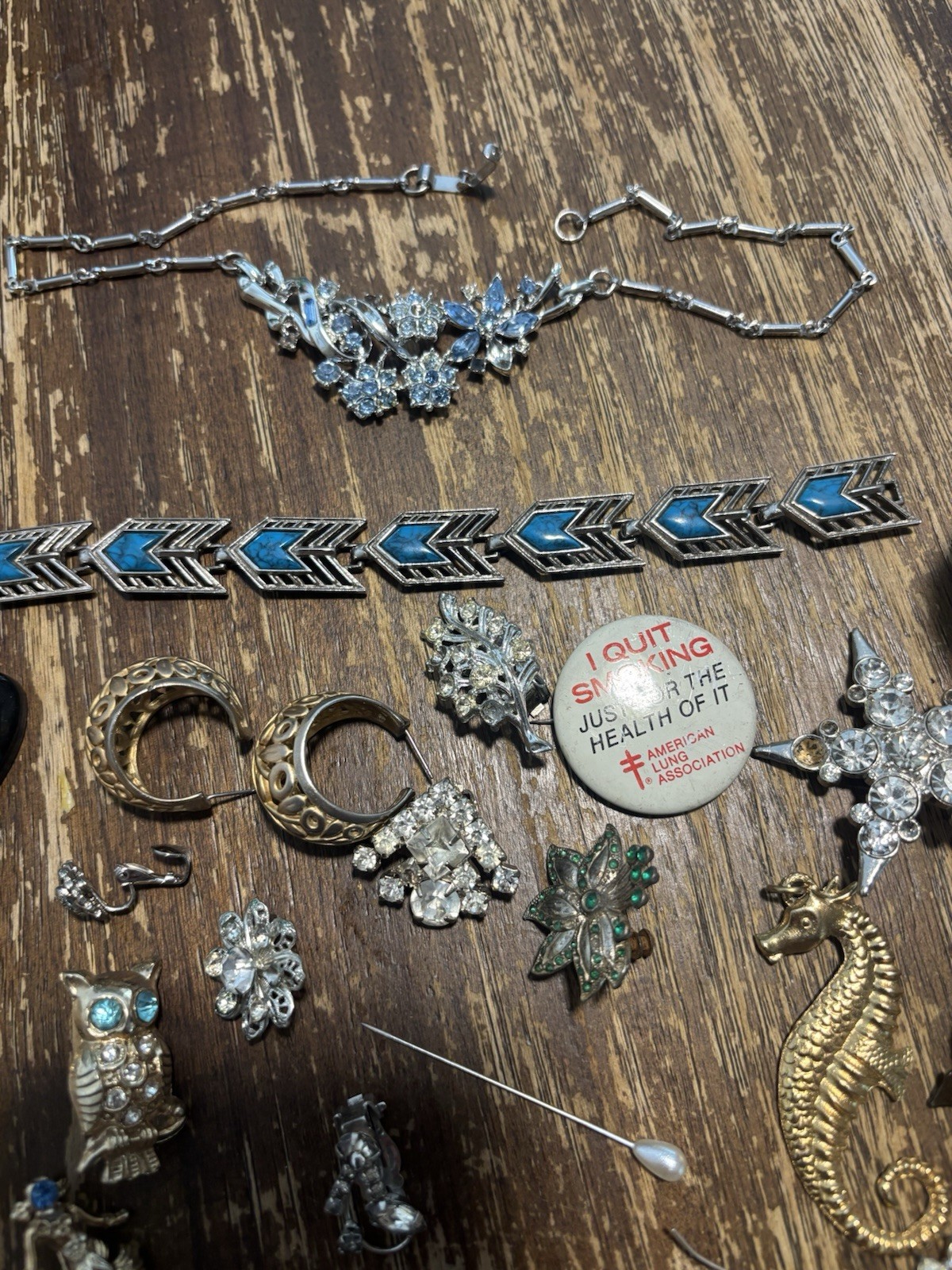 Vintage Costume Jewelry Broken Earrings Necklace Brooch MCM Large Lot