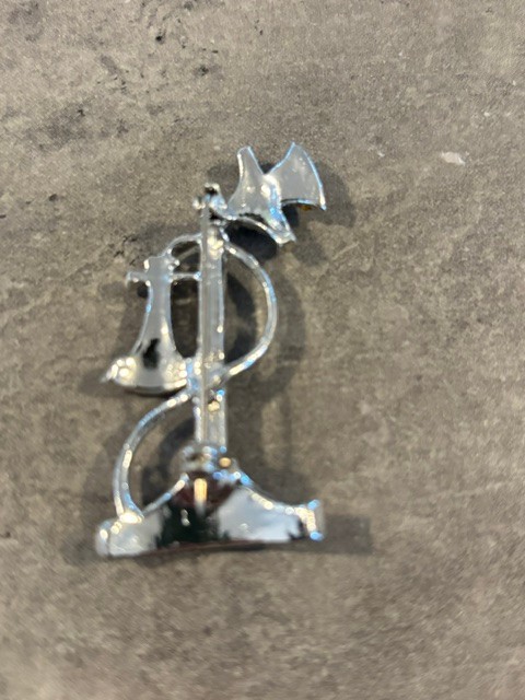 2 VINTAGE CANDLESTICK TELEPHONE BROOCHES- RHINESTONES AND FAUX PEARLS