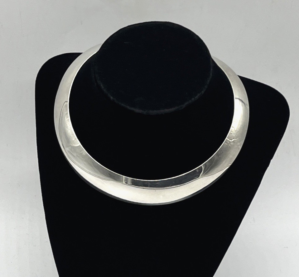 VTG Gerhard Herbst Sterling Silver Collar Necklace Modernist 925 Signed 44g