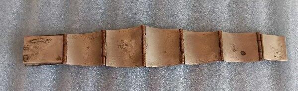 Vintage Mexico Sterling Silver Copper Panel Bracelet Mayan Calender Mixed Metal