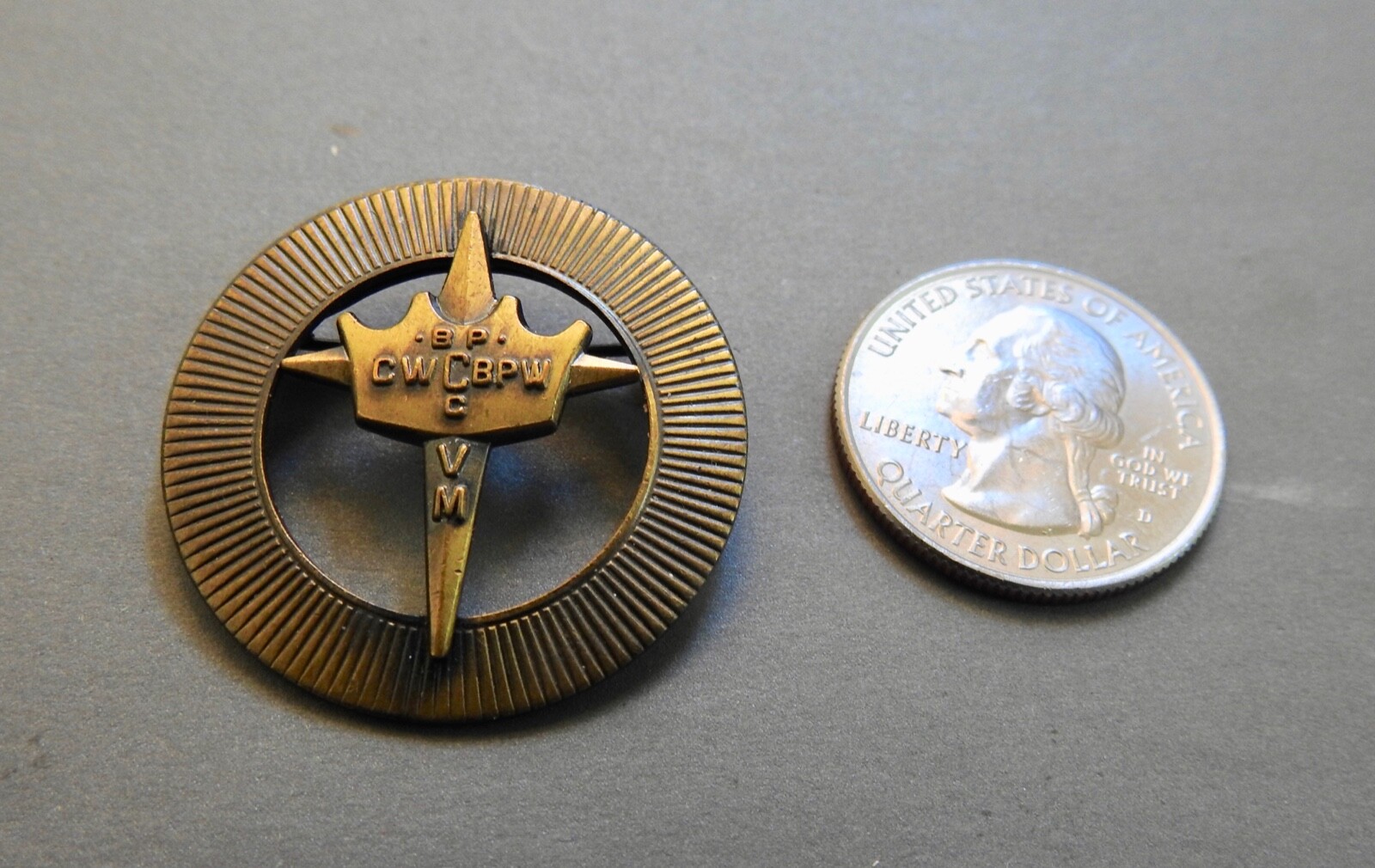 Vintage CW C BPW BP C VM Cross/Crown pin