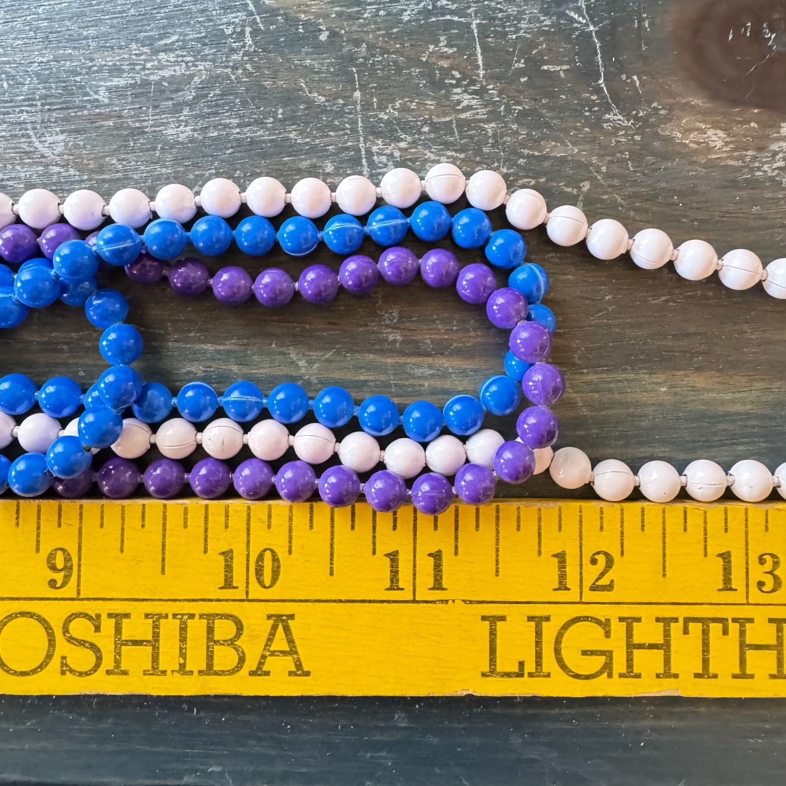 Lot of 4 Vtg Oops A Daisy Necklaces Purple Blue Blush Pink Enamel Ball Chain