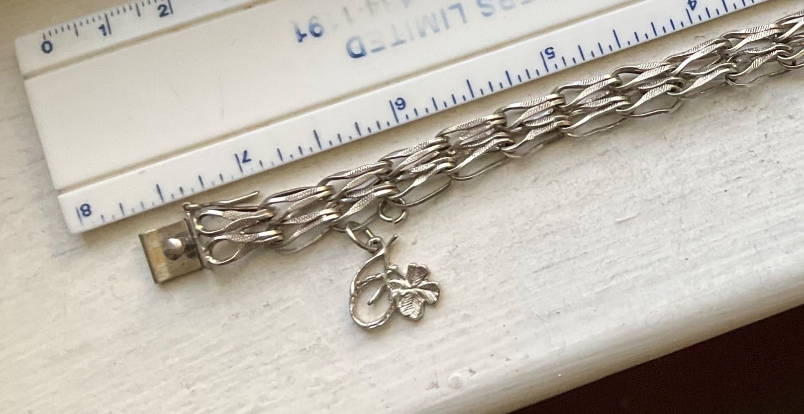 Vintage FORSTNER USA Starter SILVER CHARM BRACELET Wearable 7 1/2” ESTATE