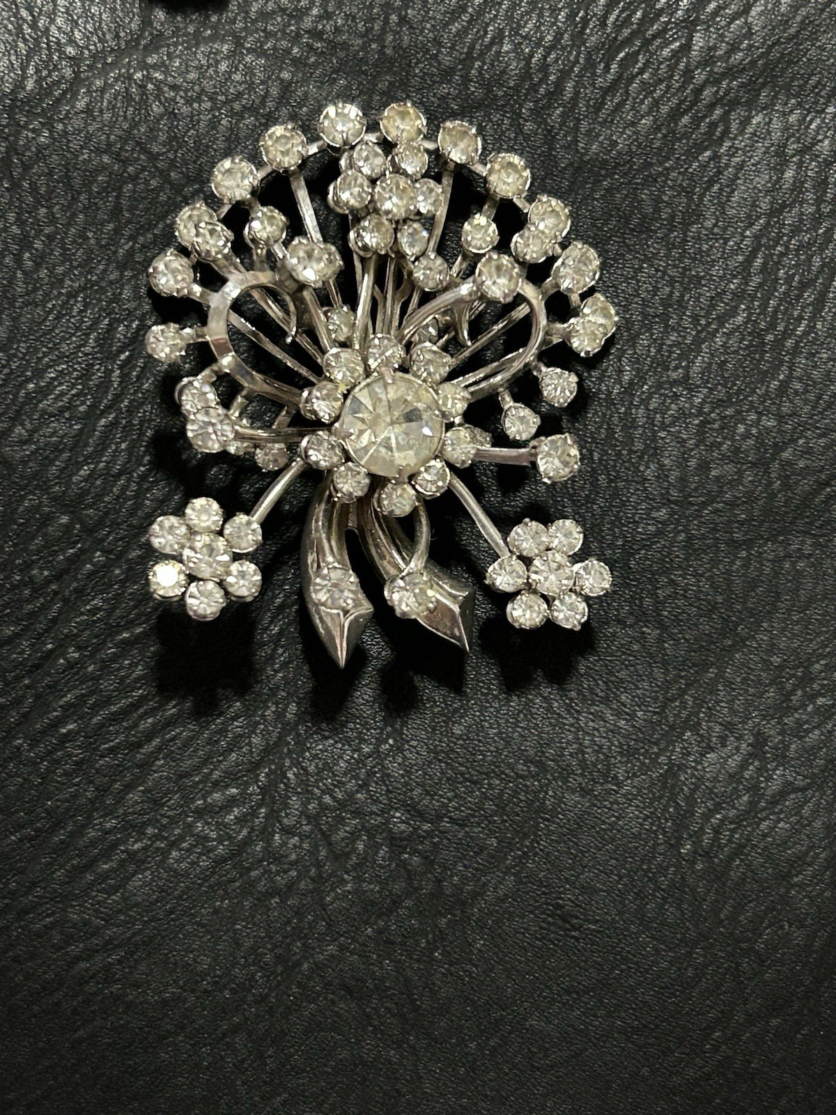 Vintage Rhinestone Screwback Earrings and Brooch Set