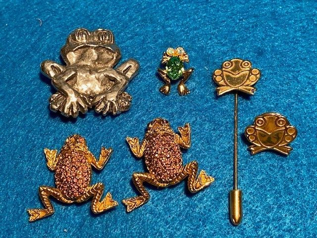 Vintage Frog Pin lot of 6 – Pin, stickpin all metal – 60’s 70’s 80’s