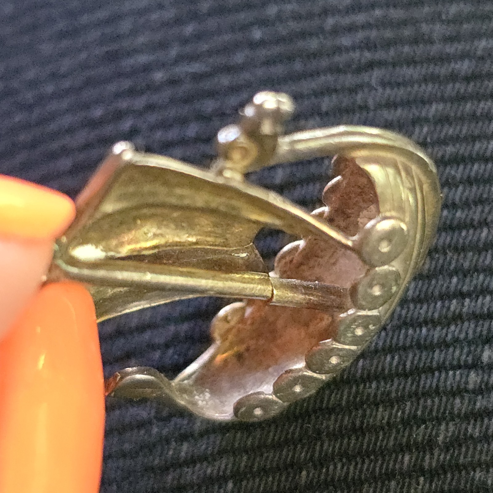 VTG Viking Ship Pendant Silver Dragon Boat Norse Nautical Unmarked 7g 1″ READ