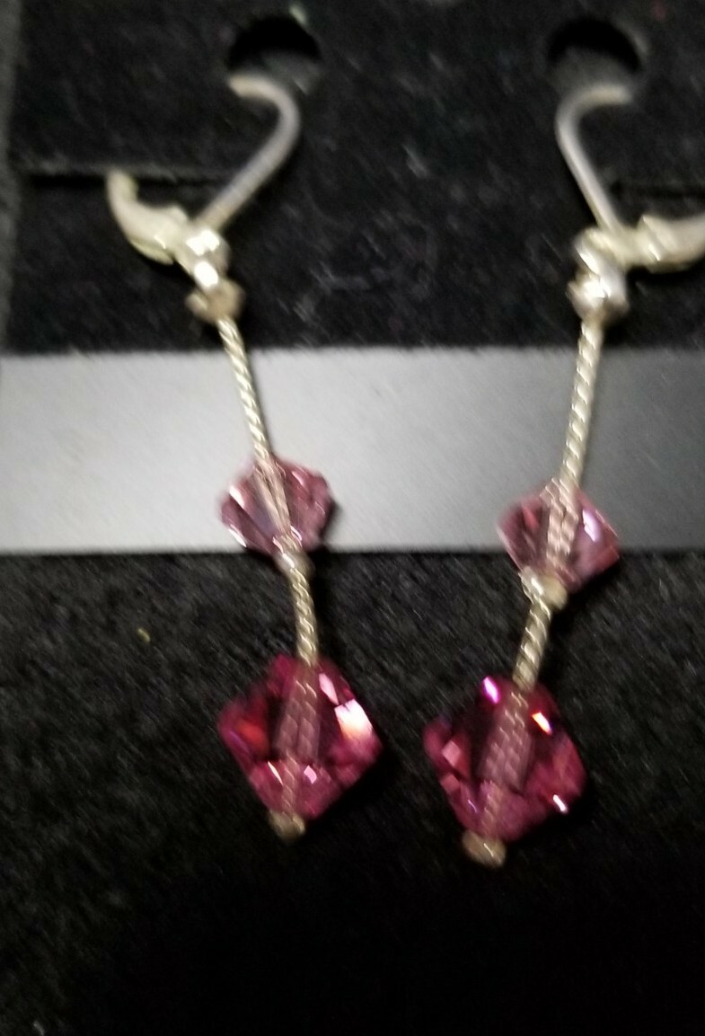 Stunning Swarovski Crystal/ Stirling Silver Choker Necklace And Earrings 2…
