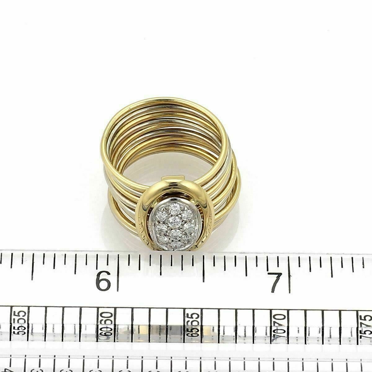 Damiani Diamond 18k Two Tone Gold Ten Stack Wire Band Ring – Size 6