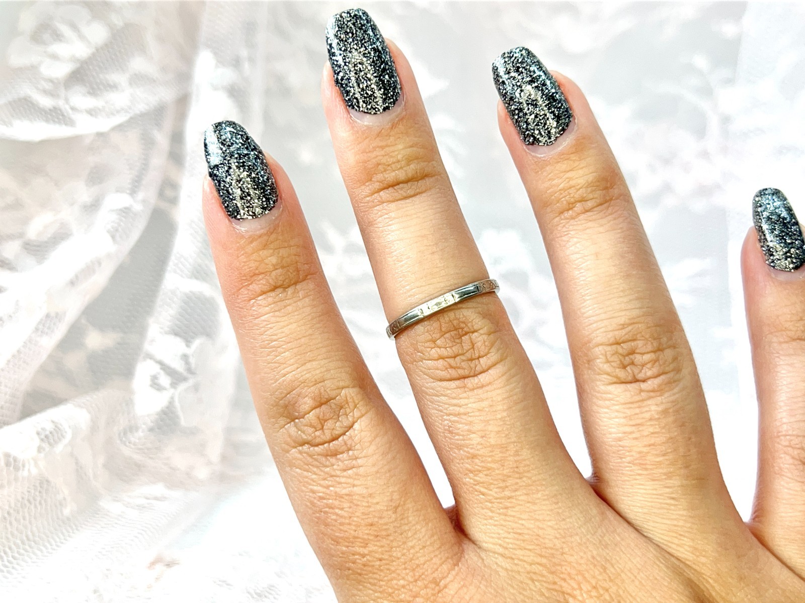 Art Deco Floral Eternity Ring, H.Y.M. to A.N.W 3/11/34, Size 5.75