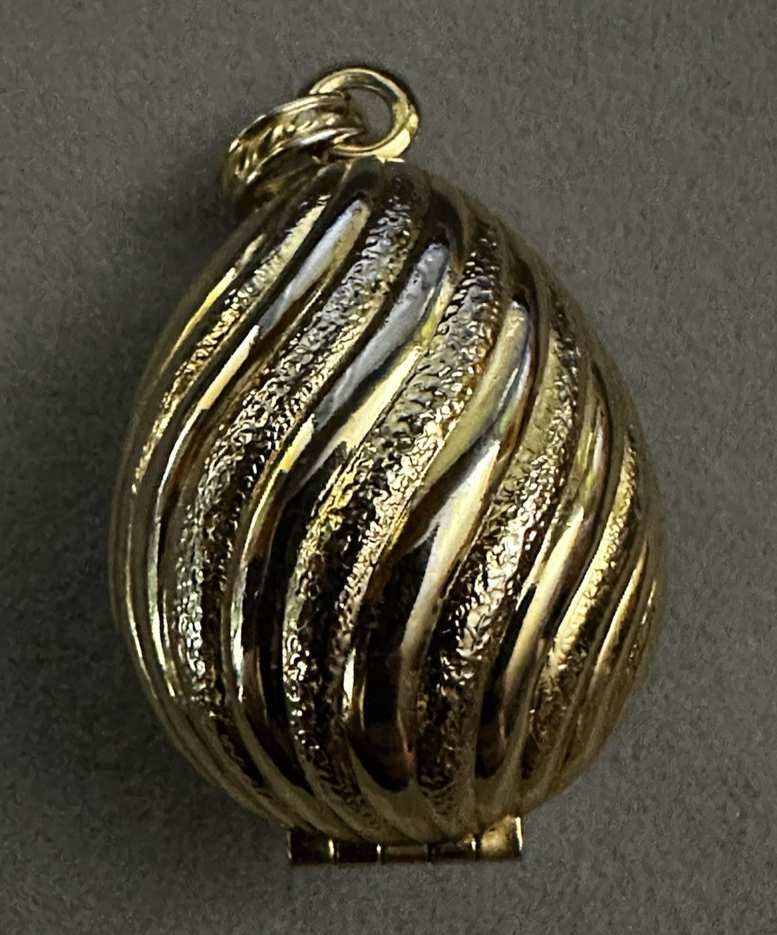 1968 Avon “Golden Charmer” Glacé Wax Perfume Case Pendant
