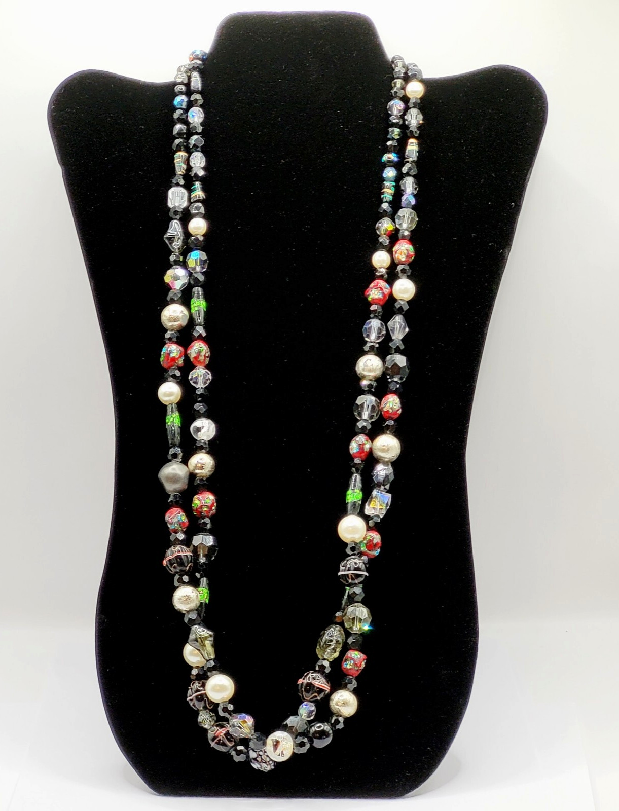 Art Glass Bead Strands Multi Color Style Foil Venetian Lampwork Crystal Necklace