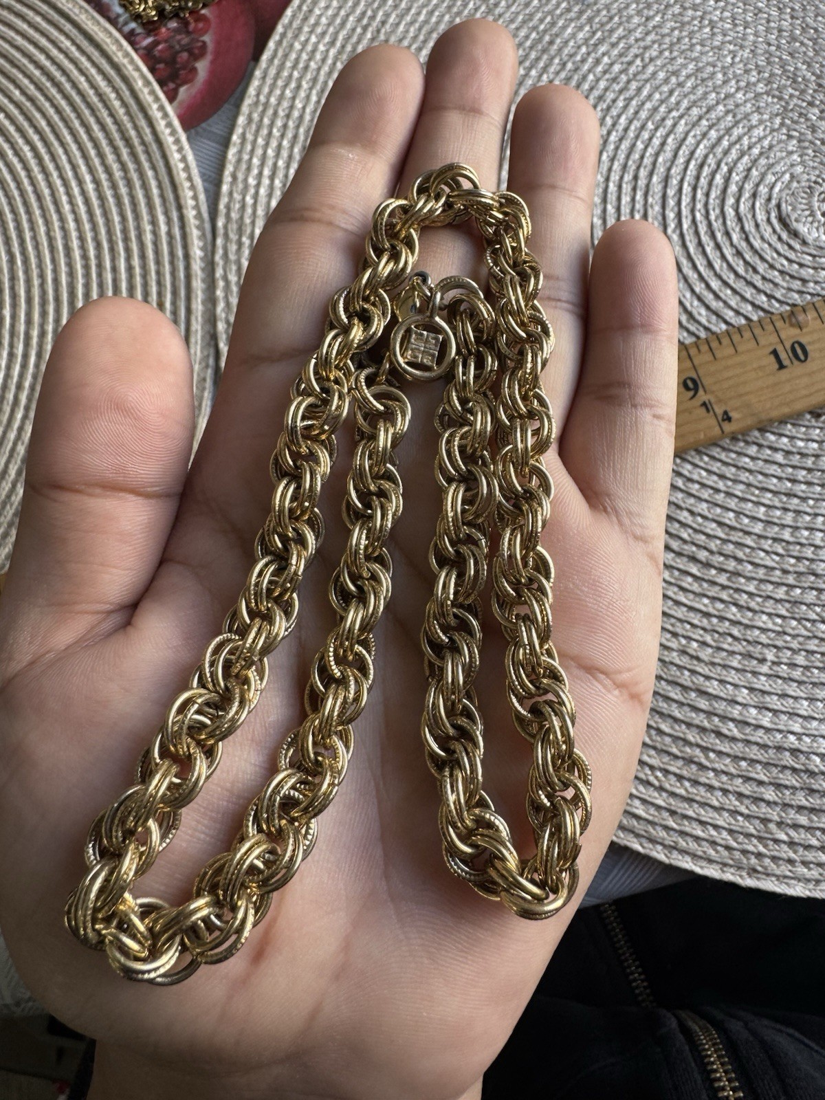 Vintage SOLD AS IS GIVENCHY gold TONE Twisted Chain 18 3/4” Necklace