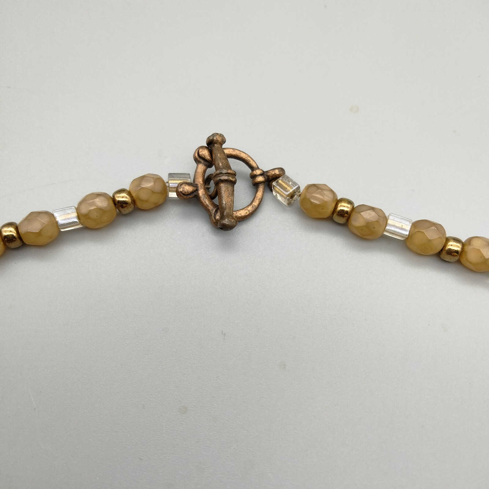 CottageCore Art Glass Necklace 17″ Artisan Made Leaves Bronze Tone Gorgeous