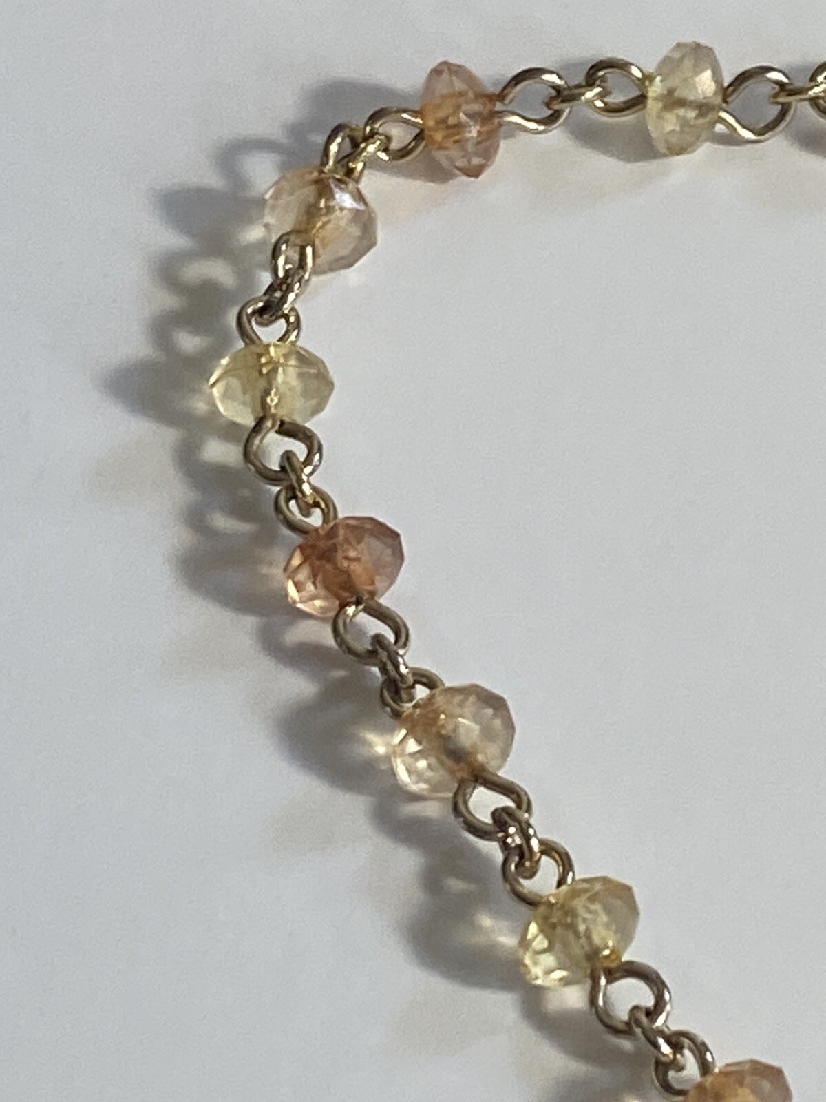 Vintage Avon Gold Tone Y-Drop Necklace Faceted Beads Toggle Closure 19”