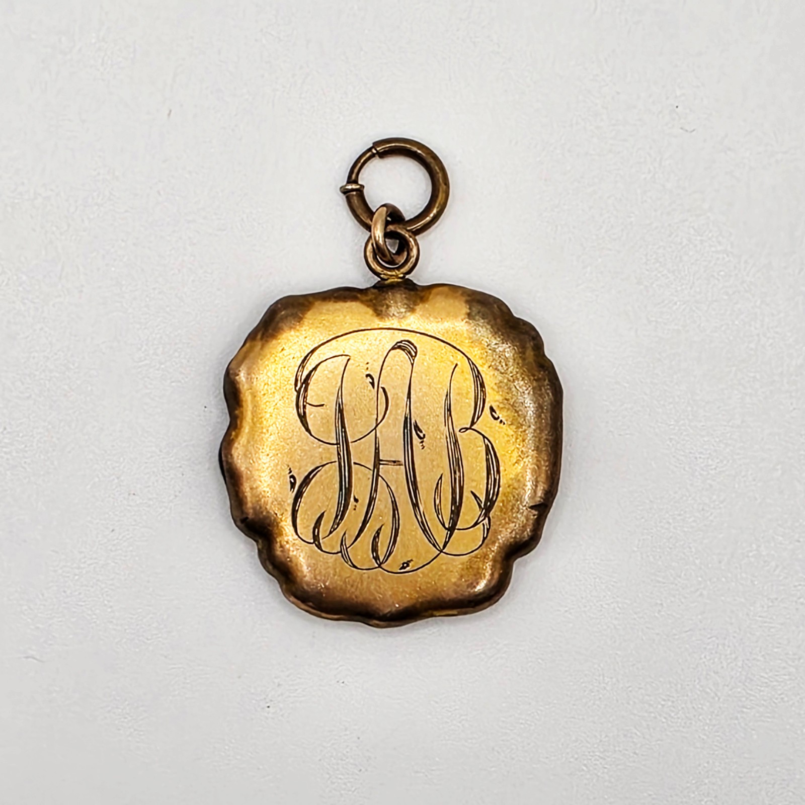 Antique Victorian Gold Filled Pansy Locket Pendant Art Nouveau Floral Charm