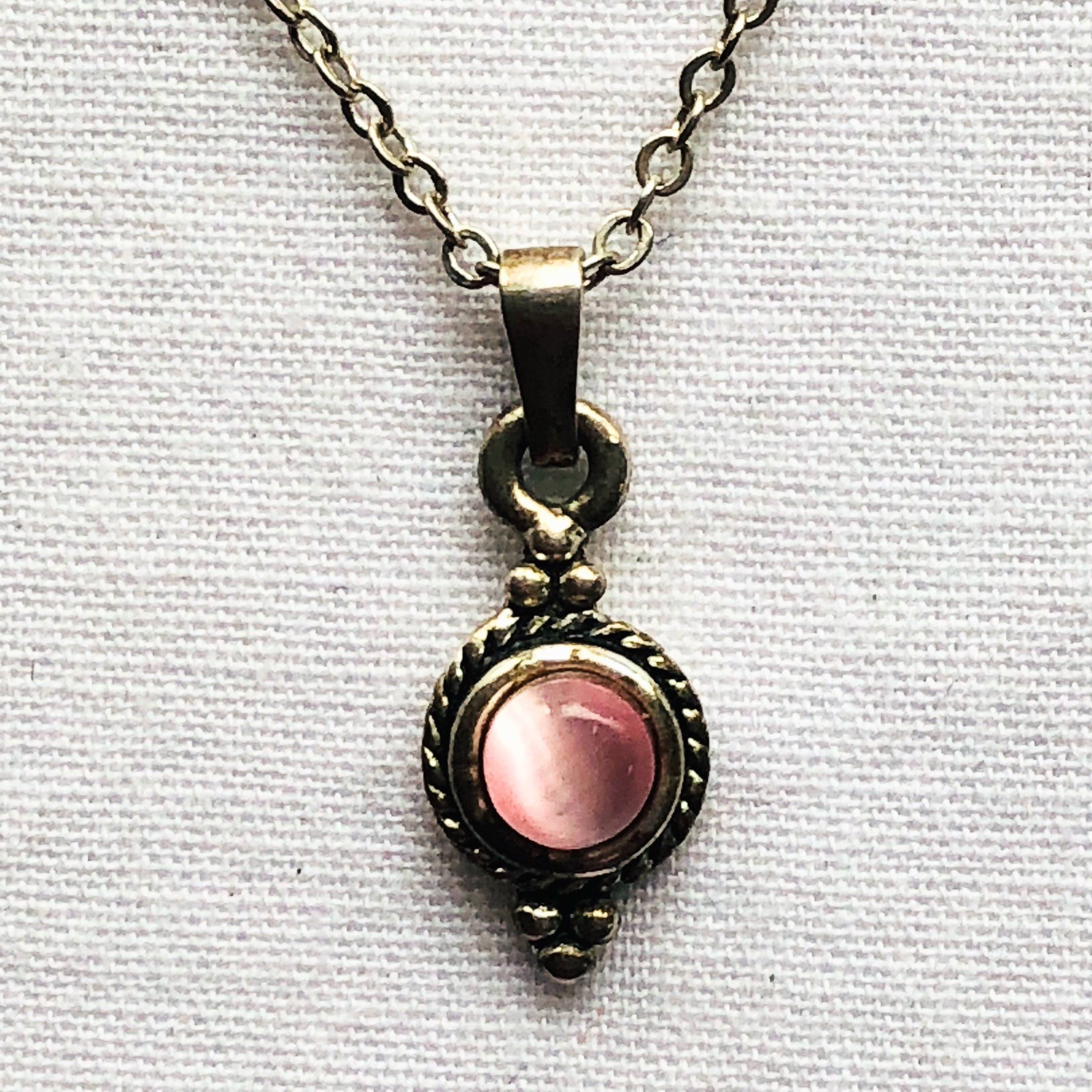 Layered Station Pendant Necklace Pink Tiger’s Eye Southwestern Style Jewelry